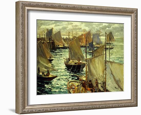 Figures on a Sailboat-Lie Jonas-Framed Giclee Print