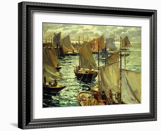 Figures on a Sailboat-Lie Jonas-Framed Giclee Print