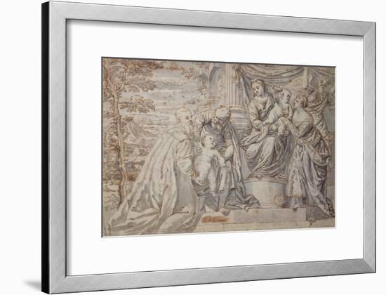 Figures on a Terrace-null-Framed Giclee Print