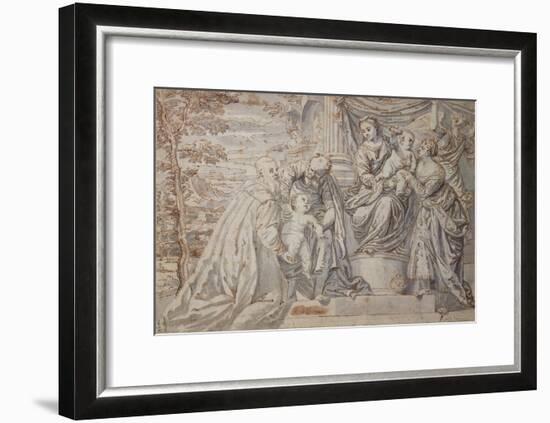 Figures on a Terrace-null-Framed Giclee Print