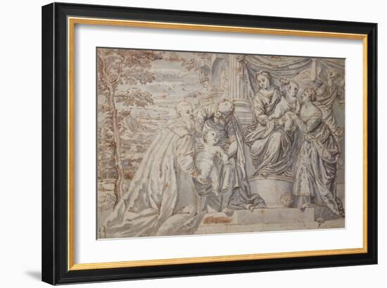 Figures on a Terrace-null-Framed Giclee Print