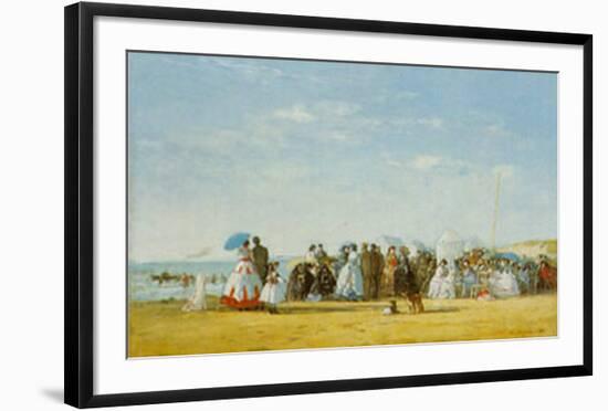 Figures On Beach-Eugène Boudin-Framed Art Print