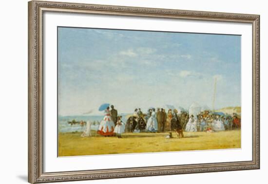 Figures On Beach-Eugène Boudin-Framed Art Print