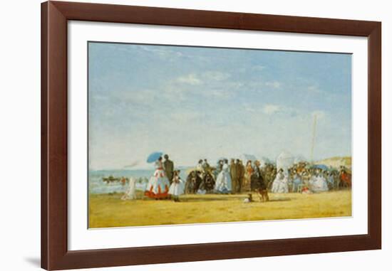 Figures On Beach-Eugène Boudin-Framed Art Print