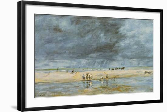 Figures On Beach-Eugène Boudin-Framed Art Print