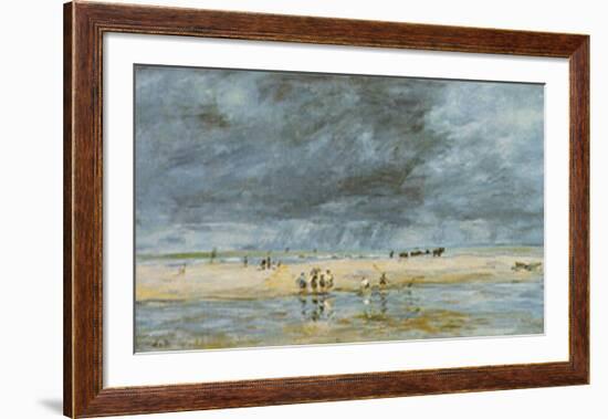 Figures On Beach-Eugène Boudin-Framed Art Print