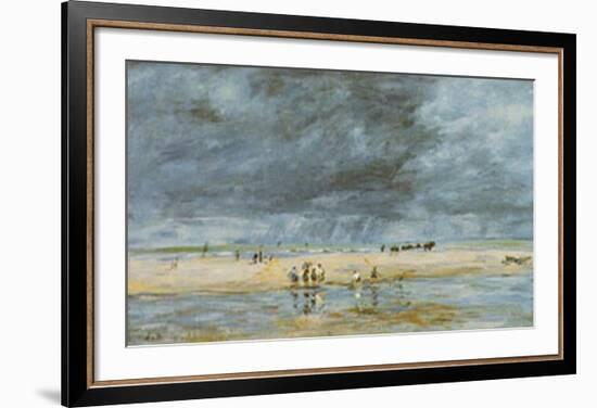 Figures On Beach-Eugène Boudin-Framed Art Print