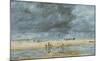 Figures On Beach-Eugène Boudin-Mounted Art Print