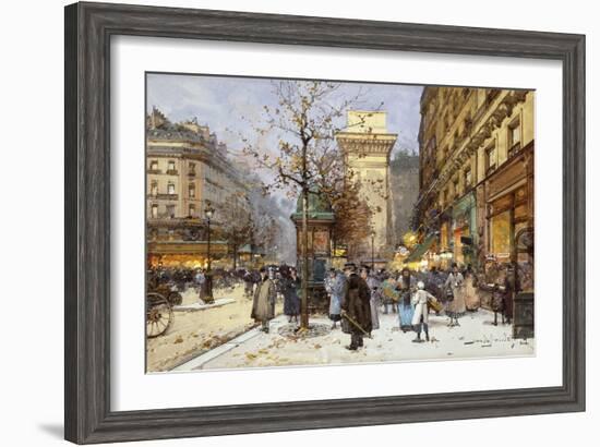 Figures on Le Boulevard St. Denis at Twilight-Eugene Galien-Laloue-Framed Giclee Print