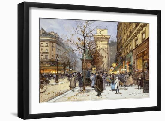 Figures on Le Boulevard St. Denis at Twilight-Eugene Galien-Laloue-Framed Giclee Print