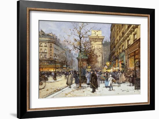 Figures on Le Boulevard St. Denis at Twilight-Eugene Galien-Laloue-Framed Giclee Print