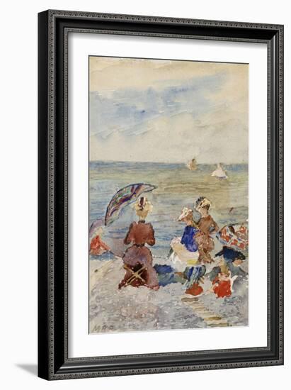 Figures on the Beach-Maurice Brazil Prendergast-Framed Giclee Print