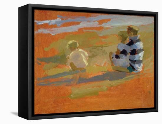 Figures on the Beach-Sarah Butterfield-Framed Premier Image Canvas