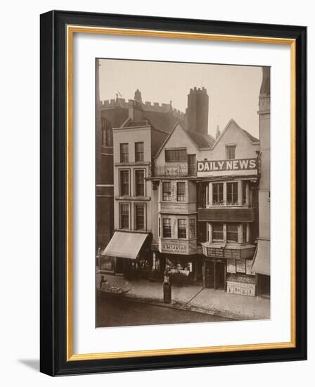 Figures Standing Near a Shop Front on Macclesfield Street, Soho, London, 1883-Henry Dixon-Framed Photographic Print