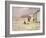 Figures Walking Beside a Line of Beach Huts-Philip Wilson Steer-Framed Giclee Print