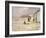 Figures Walking Beside a Line of Beach Huts-Philip Wilson Steer-Framed Giclee Print