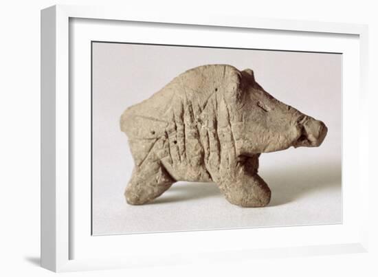 Figurine of a Small Boar, from Tappeh Sarab, Iran, circa 6th Millennium BC-Prehistoric-Framed Giclee Print