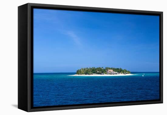 Fiji. Boats head towards Beachcomber Island, in the Mamanuca Island chain.-Micah Wright-Framed Premier Image Canvas