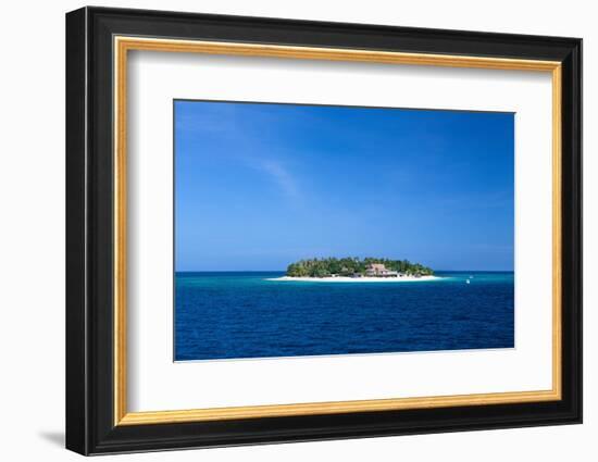 Fiji. Boats head towards Beachcomber Island, in the Mamanuca Island chain.-Micah Wright-Framed Photographic Print