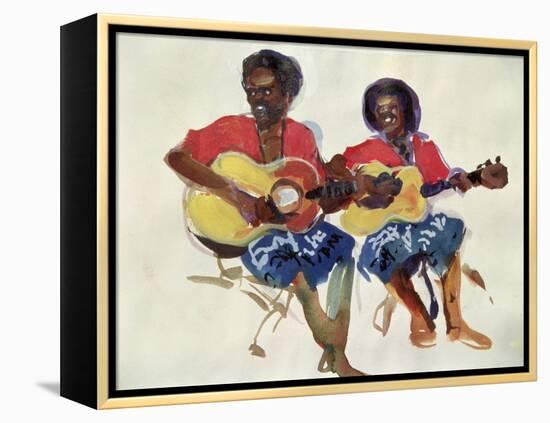 Fijian Guitar Duo, 1985-Ted Blackall-Framed Premier Image Canvas