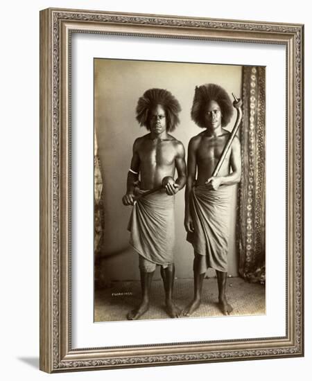 Fijian Men, Fiji, C.1880s-null-Framed Photographic Print