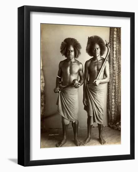 Fijian Men, Fiji, C.1880s-null-Framed Photographic Print