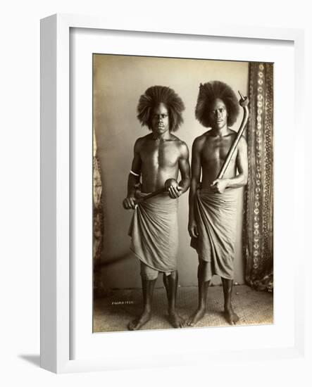 Fijian Men, Fiji, C.1880s-null-Framed Photographic Print