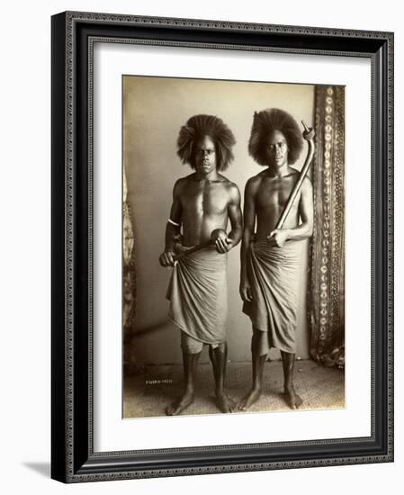 Fijian Men, Fiji, C.1880s-null-Framed Photographic Print