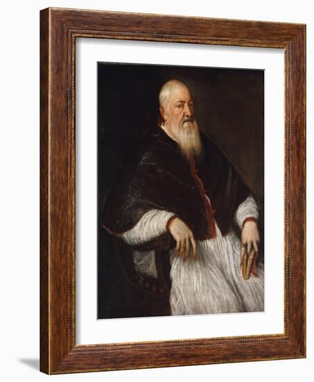 Filippo Archinto, Archbishop of Milan, c.1555-Titian-Framed Giclee Print