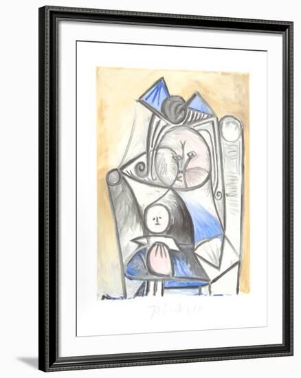 Fillette a la Poupee-Pablo Picasso-Framed Collectable Print