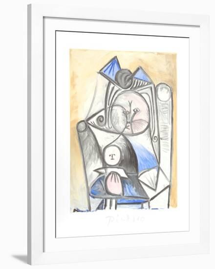 Fillette a la Poupee-Pablo Picasso-Framed Collectable Print