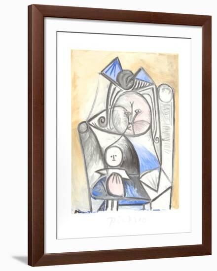 Fillette a la Poupee-Pablo Picasso-Framed Collectable Print