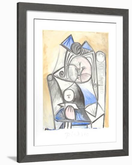 Fillette a la Poupee-Pablo Picasso-Framed Collectable Print