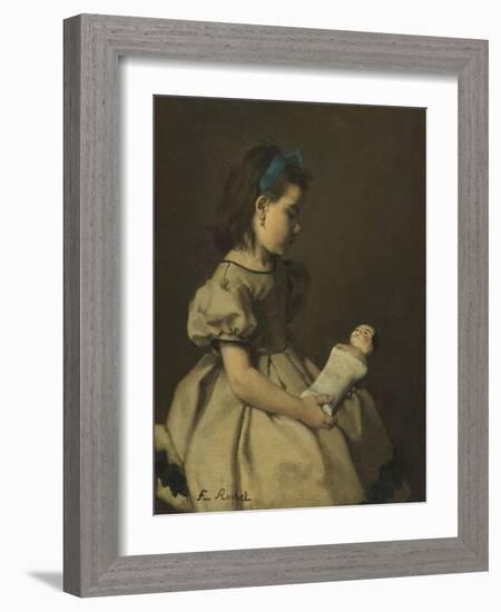 Fillette à la poupée-Ferdinand Roybet-Framed Giclee Print