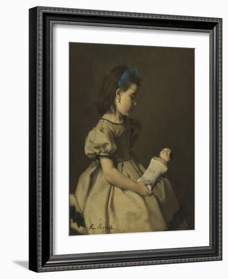 Fillette à la poupée-Ferdinand Roybet-Framed Giclee Print