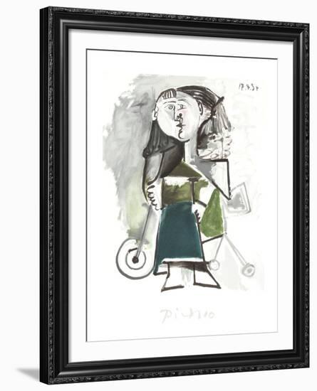 Fillette au Tricycle-Pablo Picasso-Framed Collectable Print