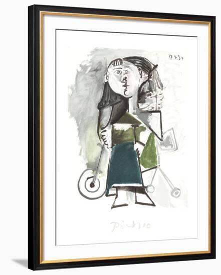 Fillette au Tricycle-Pablo Picasso-Framed Collectable Print