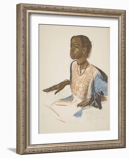 Fillette Bornou (Fort Lamy), from Dessins Et Peintures D'afrique, Executes Au Cours De L'expedition-Alexander Yakovlev-Framed Giclee Print