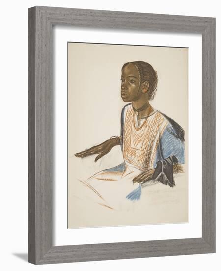 Fillette Bornou (Fort Lamy), from Dessins Et Peintures D'afrique, Executes Au Cours De L'expedition-Alexander Yakovlev-Framed Giclee Print