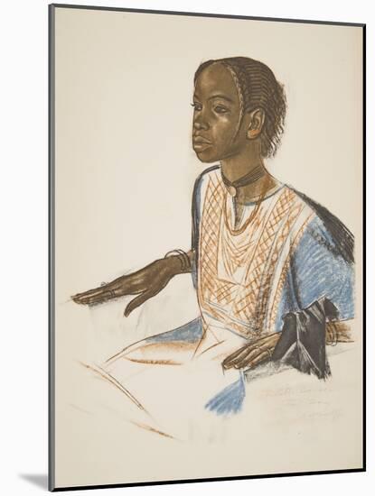 Fillette Bornou (Fort Lamy), from Dessins Et Peintures D'afrique, Executes Au Cours De L'expedition-Alexander Yakovlev-Mounted Giclee Print