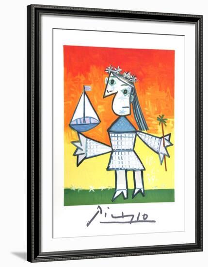 Fillette Couronee au Bateau-Pablo Picasso-Framed Collectable Print