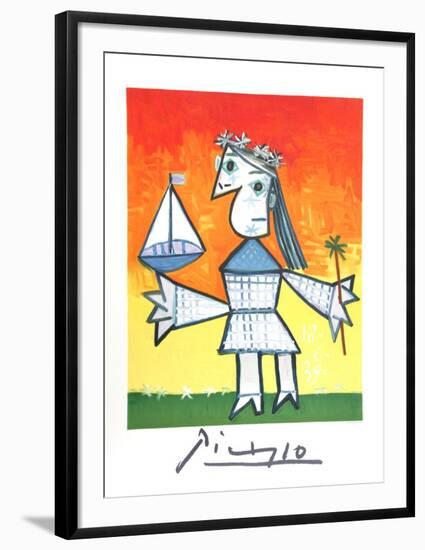 Fillette Couronee au Bateau-Pablo Picasso-Framed Collectable Print