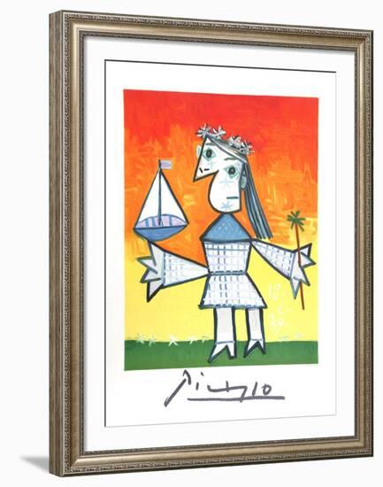 Fillette Couronee au Bateau-Pablo Picasso-Framed Collectable Print