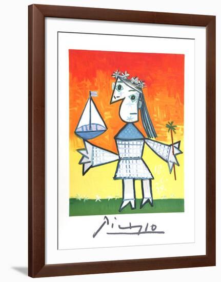 Fillette Couronee au Bateau-Pablo Picasso-Framed Collectable Print