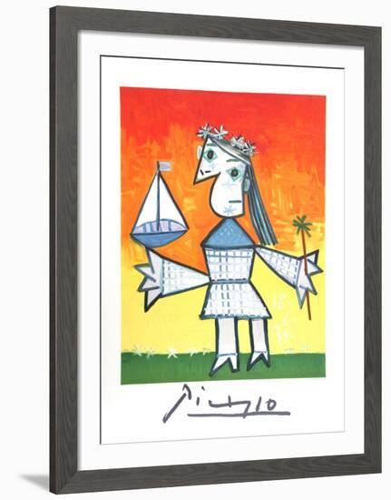 Fillette Couronee au Bateau-Pablo Picasso-Framed Collectable Print