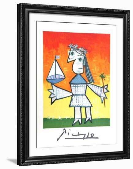 Fillette Couronee au Bateau-Pablo Picasso-Framed Collectable Print