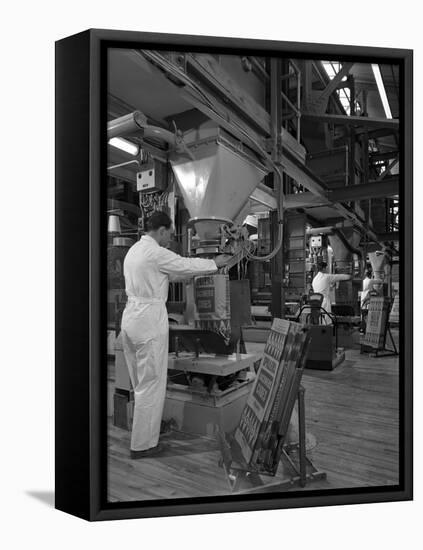 Filling Bags of Animal Feed, Spillers Animal Foods, Gainsborough, Lincolnshire, 1963-Michael Walters-Framed Premier Image Canvas