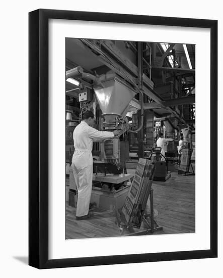 Filling Bags of Animal Feed, Spillers Animal Foods, Gainsborough, Lincolnshire, 1963-Michael Walters-Framed Photographic Print