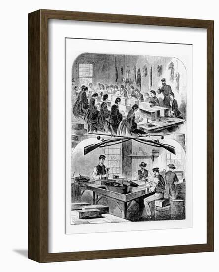 Filling Cartridges at the Arsenal at Watertown, Massachusetts, 1860S-Winslow Homer-Framed Giclee Print