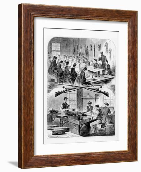 Filling Cartridges at the Arsenal at Watertown, Massachusetts, 1860S-Winslow Homer-Framed Giclee Print